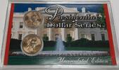 USA $1 Coin & D John Adams Presidential $1 Coins Uncirculated in Case w/COA -