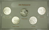 USA Philadelphia Platinum Edition State   Collection 5   UNC Set Quarter 2001 unz with Platinum plating.