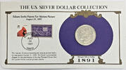 USA $1 Coin 1891-O Morgan Silver Dollar Collection-Commemorative Stamp Card -