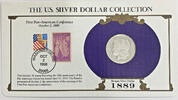 USA $1 Coin 1889-O Morgan Silver Dollar Collection-Commemorative Stamp Card -