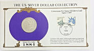 USA $1 Coin Morgan Silver Dollar Collection-Commemorative Stamp Card -