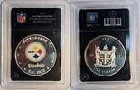 Sports Mem 1 Dollar FIJI $ Pittsburgh Steelers Coin In Hard Plastic Holder -