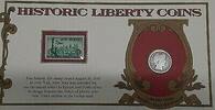 USA Historic Liberty Coins 1897-1916 Barber 25C W/Stamp in Information Card -