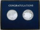 Bullion US American Silver Eagle Coin w/Class of Silver Round BU in Box -
