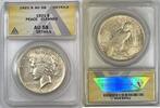 USA 1 Dollar Peace Silver $ Coin ANACS AU 58 Details -