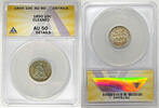 USA Dime Seated Liberty Coin Toned ANACS AU 50 Details Looks Better -
