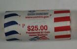 USA 2007-P James Madison Presidential   Roll BU 25 Coins Total in OBW Dollar  Brilliant Uncirculated. $25 In Original Bank Wrapping.