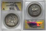 USA 1 Dollar Lafayette Silver $ Commemorative ANACS MS 60 Details Cleaned -