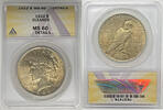 USA Dollar Peace Silver Coin Toned ANACS MS 60 Details Cleaned Looks Nicer -