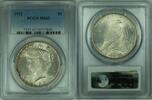 USA Dollar Peace Silver S$1 PCGS MS-63 Toned Undergraded (31 L) -