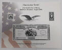 Banknoten BEP Souvenir Card Baltimore ANA Tobacco Stamps w/Eagle B-290 EXC Cond. -