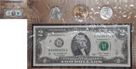 USA  Thomas Jefferson Collection - $2 Note & 3 Coins UNC in Info Card Un... 17,13 EUR  Excl. 21,47 EUR Verzending