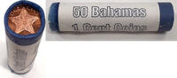 Weltmünzen 1 Cent Bahamas BU Coins w/Starfish - Roll of 50 in Wrapper as Shown -