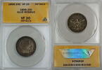 USA Quarter Barber Silver ANACS VF-20, Details - Glue Residue -