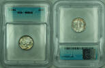 USA Dime Mercury Silver 10c Coin ICG MS-65 Toned (Y) -