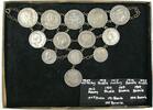 Weltmünzen German Coin Chain Linked Breastplate Jewelry- 13 Silver Coins-  - W/box 2,3,5 Mark  