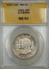 USA Half Dollar Alabama Commemorative Silver 50c Coin ANACS MS-63 -