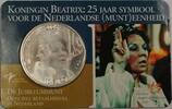 Weltmünzen Queen Beatrix Netherlands Silver Jubilee Coin 10 Euro 2005 In official Koninklijke Nederlandse Munt Holder.