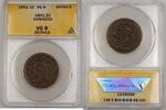 USA Large Cent Braided Hair Coin ANACS VG-8 Details Damaged -