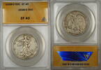 USA 1938-D Walking Liberty Silver   50c Coin ANACS EF-40 HL Half Dollar  ANACS EF-40