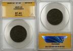 USA Braided Hair   1C Coin ANACS EF 40 Details Corroded Large Cent 1849 EF 40