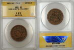 USA Large Cent Braided Hair 1c Coin ANACS F-12 Details Rim Bumps-Cleaned -