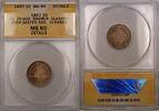 USA FS-402 Snow-9 Clashed Seated 50C 1C Coin ANACS MS-60 Clean Detail (+) -