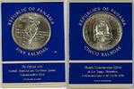 Weltmünzen Panama   .925 Silver Coin For Pan-Caribbean Games  UNC in Card 5 Balboa 1970 BU in original card.