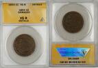 USA Large Cent Braided Hair 1C Coin ANACS VG 8 Details A -