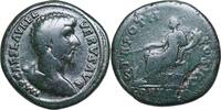 Lucius Verus (161-169 n.u.Z.) Æ Sesterz Rom, FORTUNA mit Ruder. Patina! -