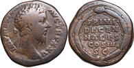 Marcus Aurelius (161-180) Æ Sesterz Rom, PRIMI/DECEN/NALES/COS III/SC. Selten! -