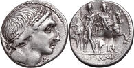 L. Memmius (109-108 BCE) AR Denar Rom, DIOSKUREN vor ihren Pferden -