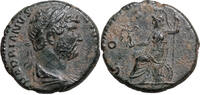 Hadrian (117-138) Quadrans oder Semis Rom. Roma thront, hält Viktoria. Feines Portrait! SELTEN! -