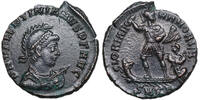 Valentinian II. (375-392) AE Cyzicus. Kaiser steht auf Galeere. Feine Details! -