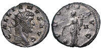 Gallienus (253-268) BI Antoninian Siscia, 267. Providentia hält Füllhorn. Feine Details! Silbersud! TOP-Portrait! -