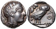 Attica, ATHEN (454-404 BCE) AR Tetradrachme Athena / Eule. TOP-Stück! Gute Tönung. Ex. PEUS 2001. -