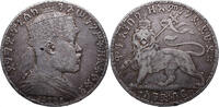 Äthiopien, Menelik II. (1889-1913) AR Birr Crowned Lion of Judah -
