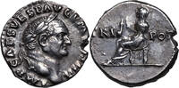 Vespasianus (69-79) AR Denar Rom, 72-73. Vesta thront. Gutes Portrait! -