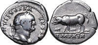 Vespasian (69-79) AR Denar Rom, 77-78. SAU mit FERKEL. -