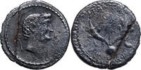 MARC ANTON (40 BCE) AR Denar Corcyra?, Sommer 40 CE. Zwei Füllhörner um Caduceus auf Globus. SELTEN! -