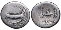 Marc Anton (32-31) AR Denar Heeresmzst. Patrae?. Legions-Denar, Galeere,... 250,00 EUR  Excl. 15,00 EUR Verzending