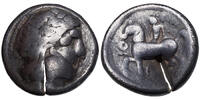 Ostkelten, Philipp II. Imitation Tetradrachme ~200 BCE Zeuskopf / Reiter... 159,00 EUR  Excl. 10,00 EUR Verzending