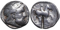 Ostkelten, Philipp II. Imitation Tetradrachme ~200 BCE Zeuskopf / Reiter... 240,00 EUR  Excl. 15,00 EUR Verzending