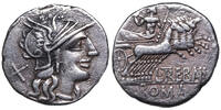 L. Trebanius (135 BCE) AR Denar Rom. gefl&uuml;gelter Roma-Kopf / Jupiter mit... 110,00 EUR  Excl. 10,00 EUR Verzending