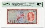 Luxembourg 100 Francs UNIQUE TOP POP SPECIMEN -