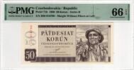 CZECHOSLOVAKIA 50 KORUN 1950 PMG 66 EPQ 110,00 EUR  Excl. 15,00 EUR Verzending