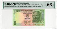 INDIA 5 RUPEES 2002-2008 PMG 66 EPQ 25,00 EUR  Excl. 15,00 EUR Verzending