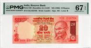 INDIA 20 RUPEES 1996 PMG 67 EPQ 40,00 EUR  Excl. 15,00 EUR Verzending