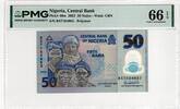 NIGERIA 50 NAIRA 2023 PMG 66 EPQ 25,00 EUR  Excl. 15,00 EUR Verzending
