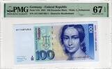 GERMANY 100 MARK 1991 AY PMG 67 EPQ 400,00 EUR  Excl. 15,00 EUR Verzending